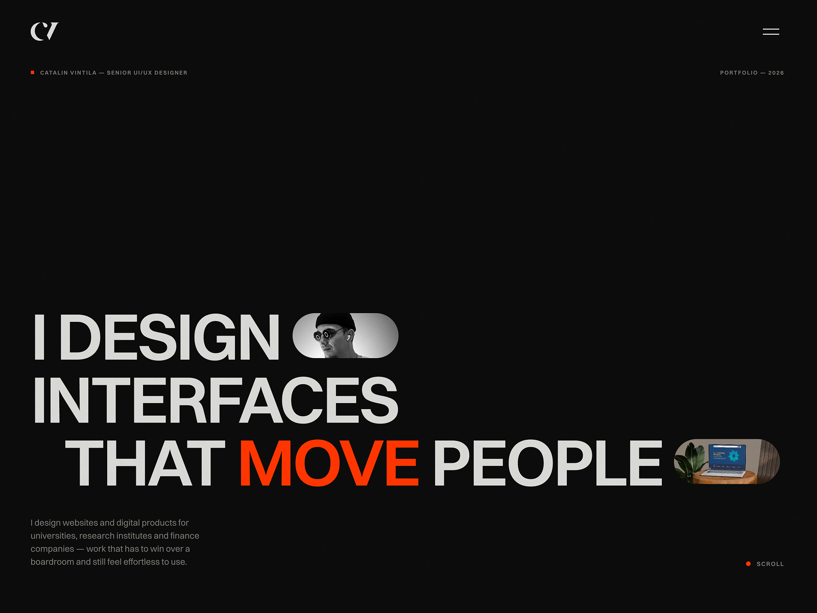 Kinetic hero typography