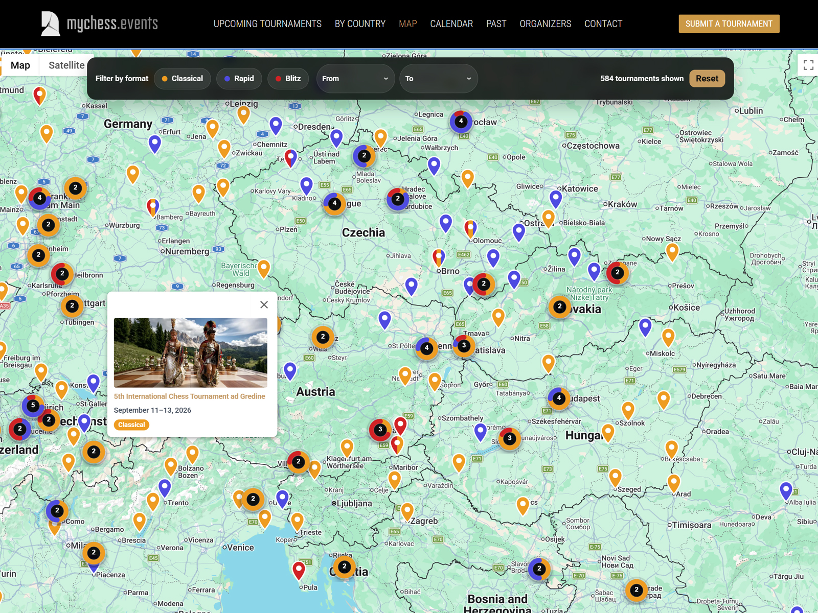 Interactive Chess Tournament Map