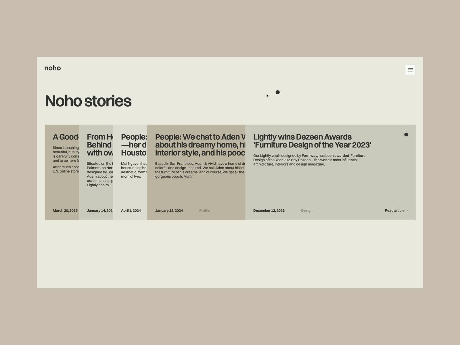 Noho - Blog sidebar