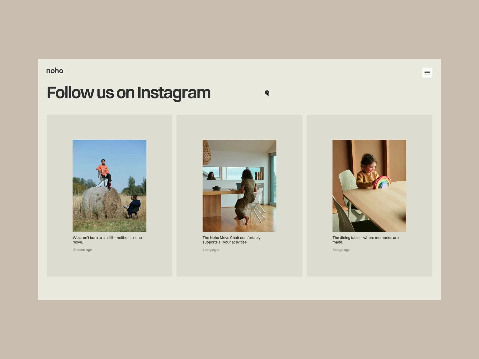 Noho - Footer Reveal - Playful interaction