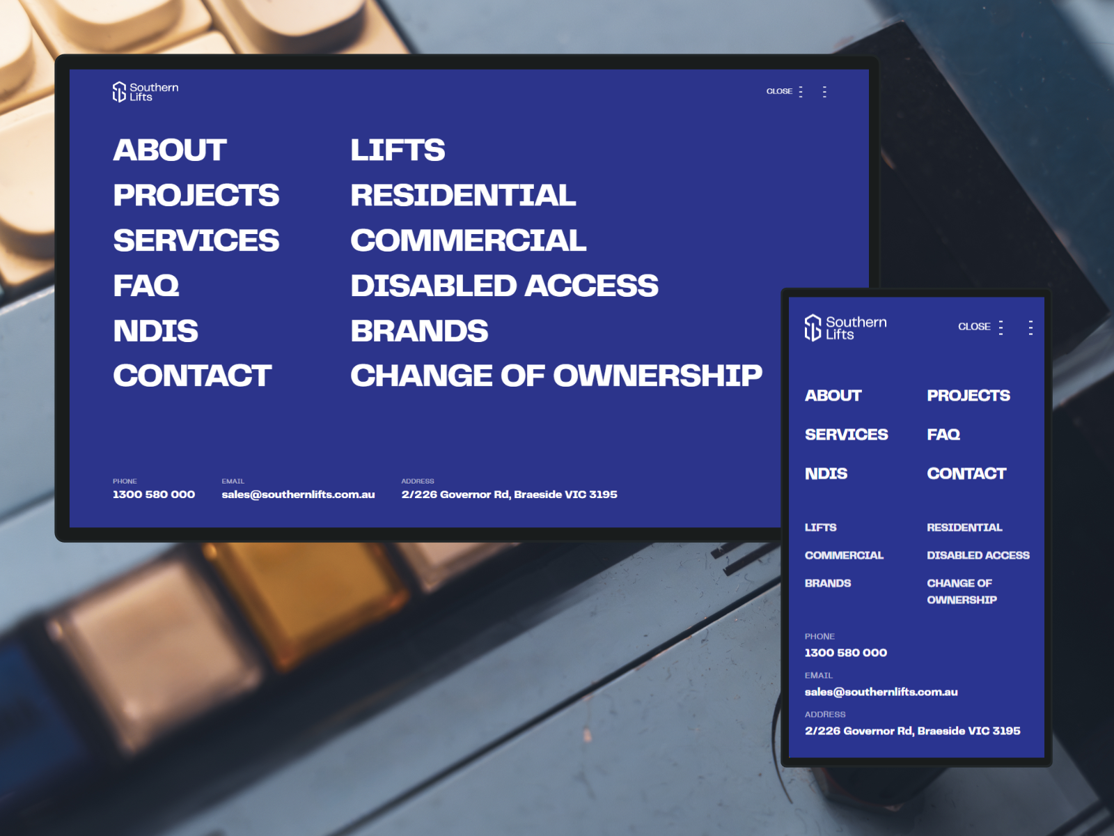 Minimalist Block Menu