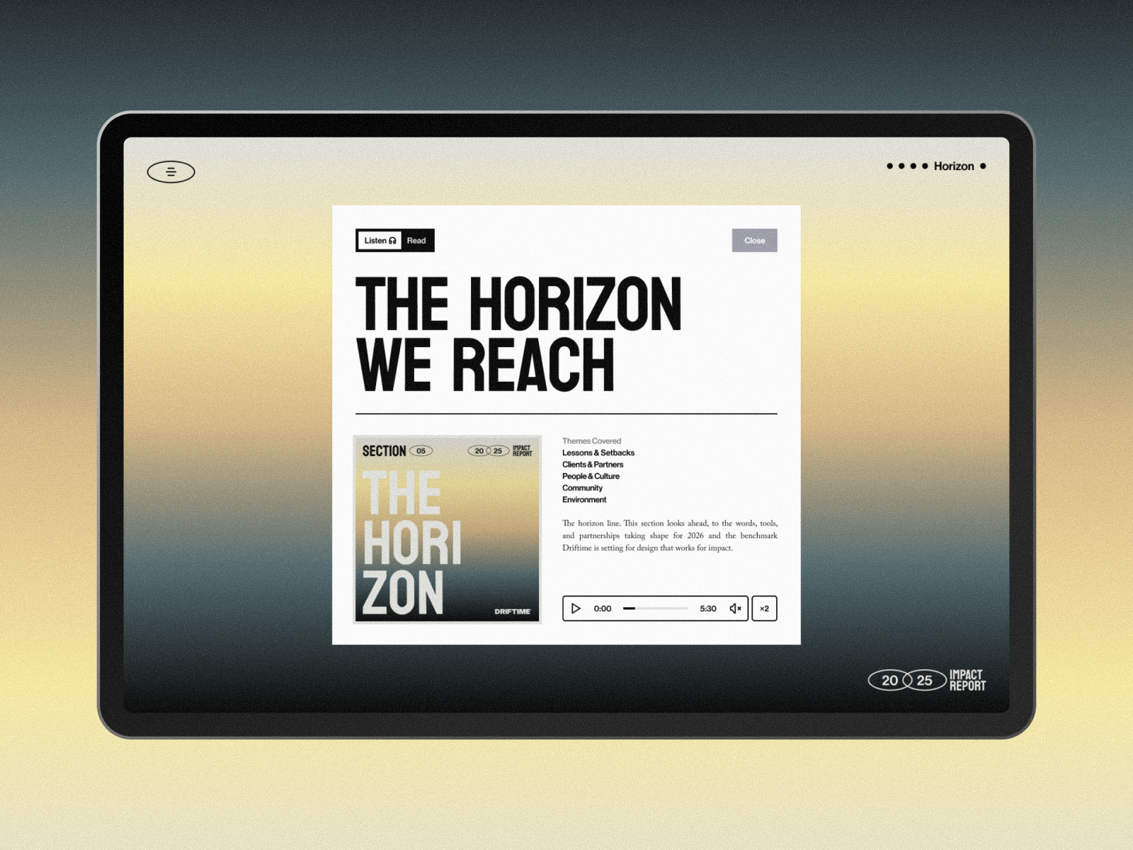 Player & Longform UI