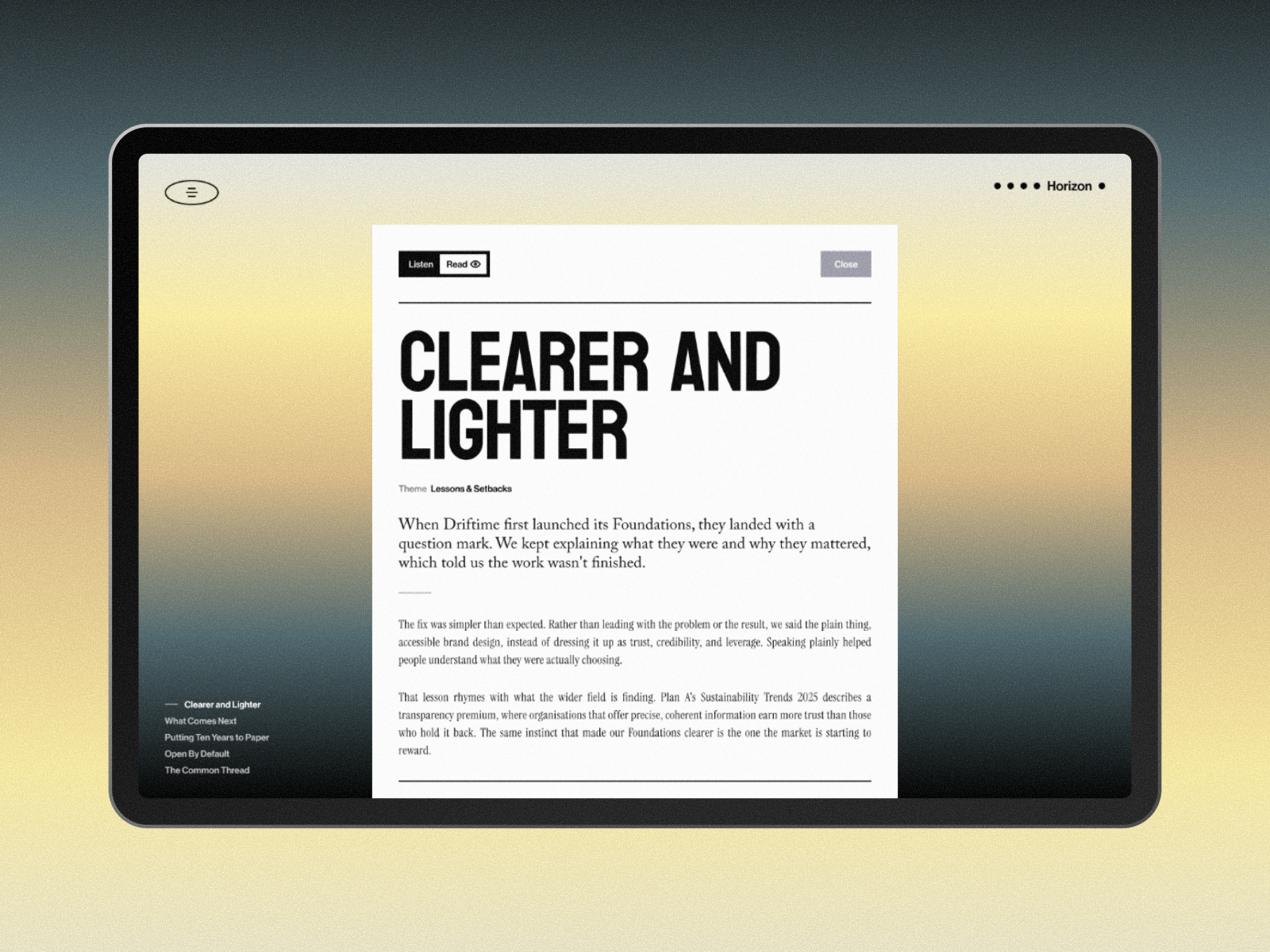 Player & Longform UI
