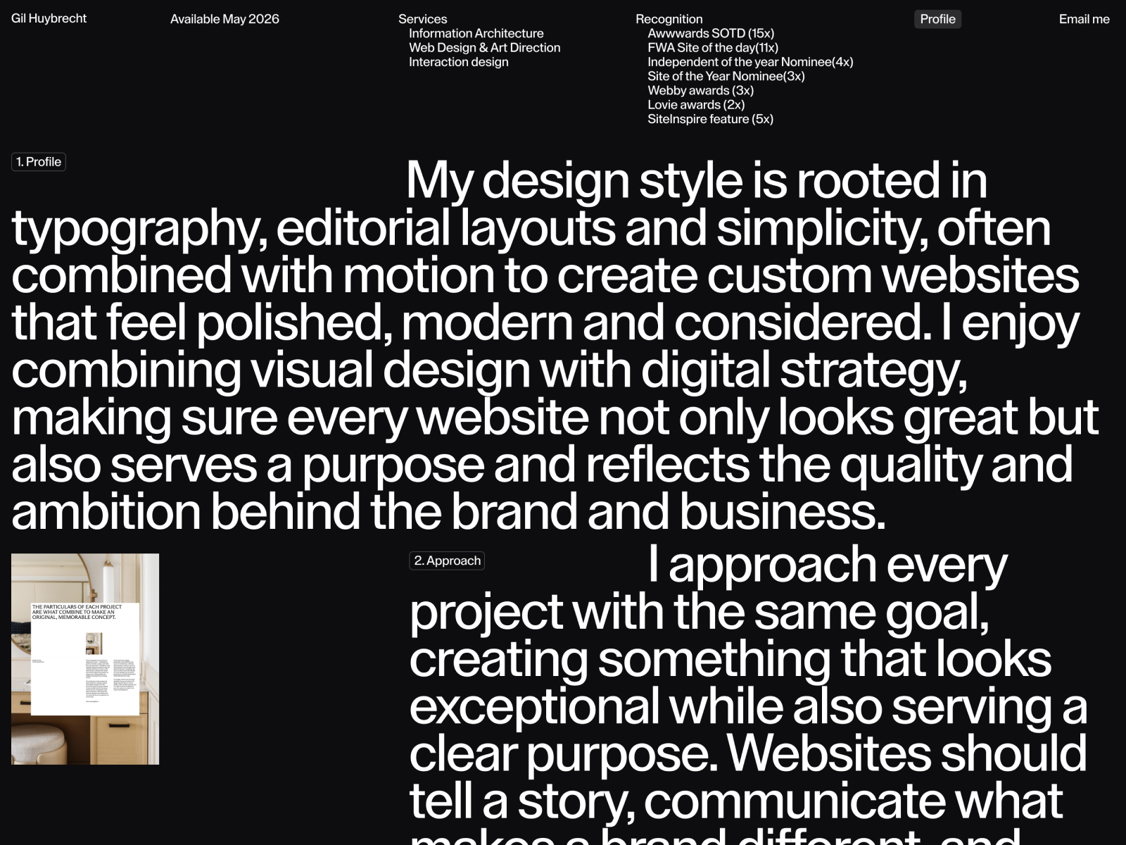 Profile page