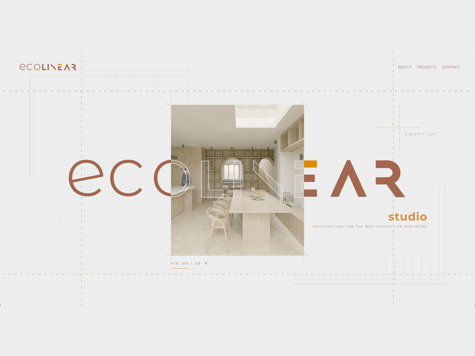 Wordmark hero with project reveal