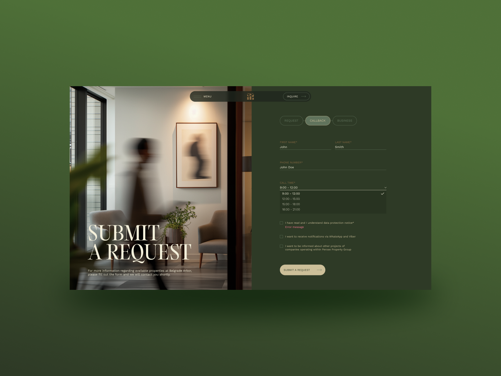Contact page