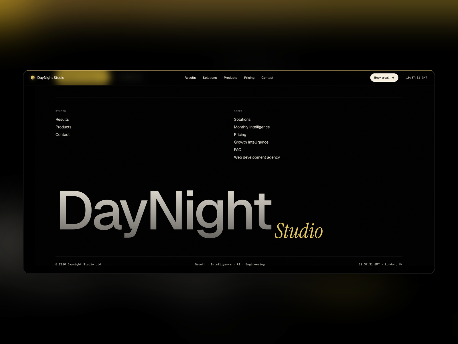DayNight Studio - Dark Footer
