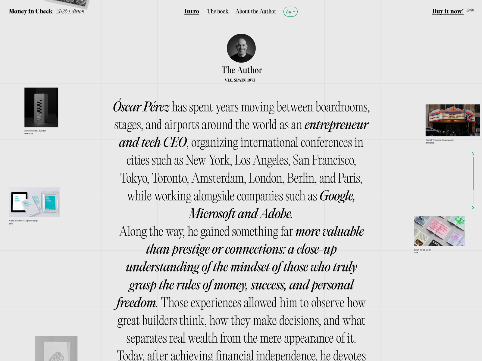 The book — cover, interior slider and pricing table