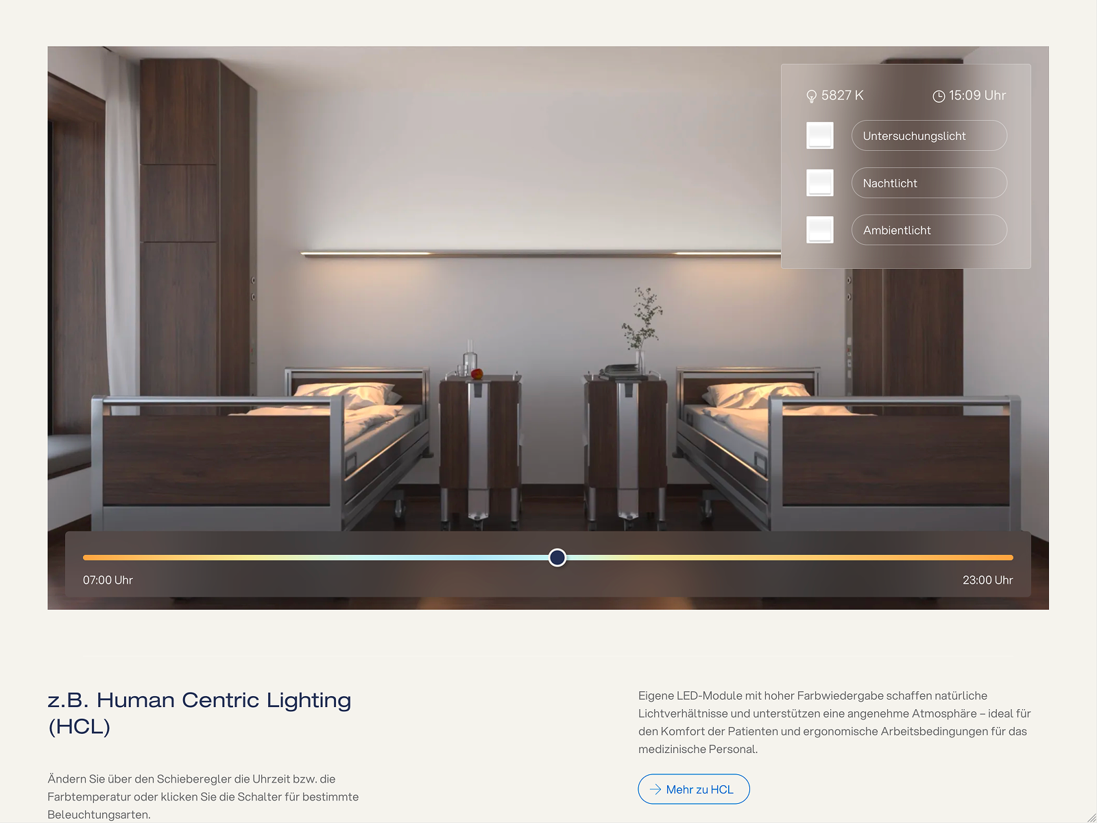Interactive HCL Light Simulation