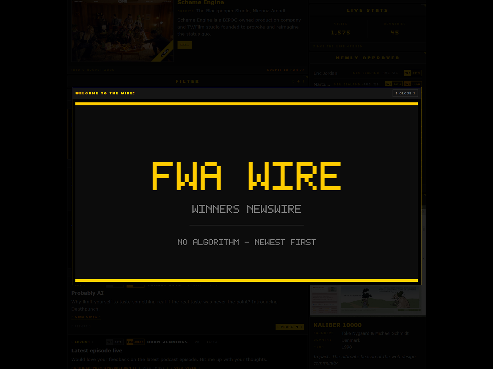 Feed image pop-up