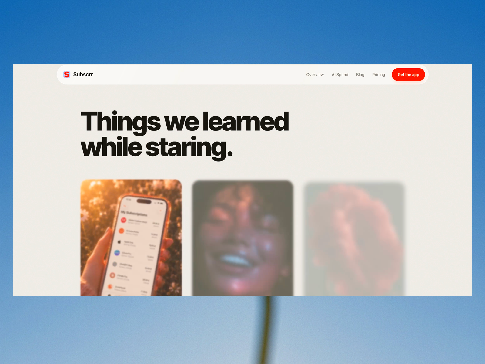 Blog reveal blur effect