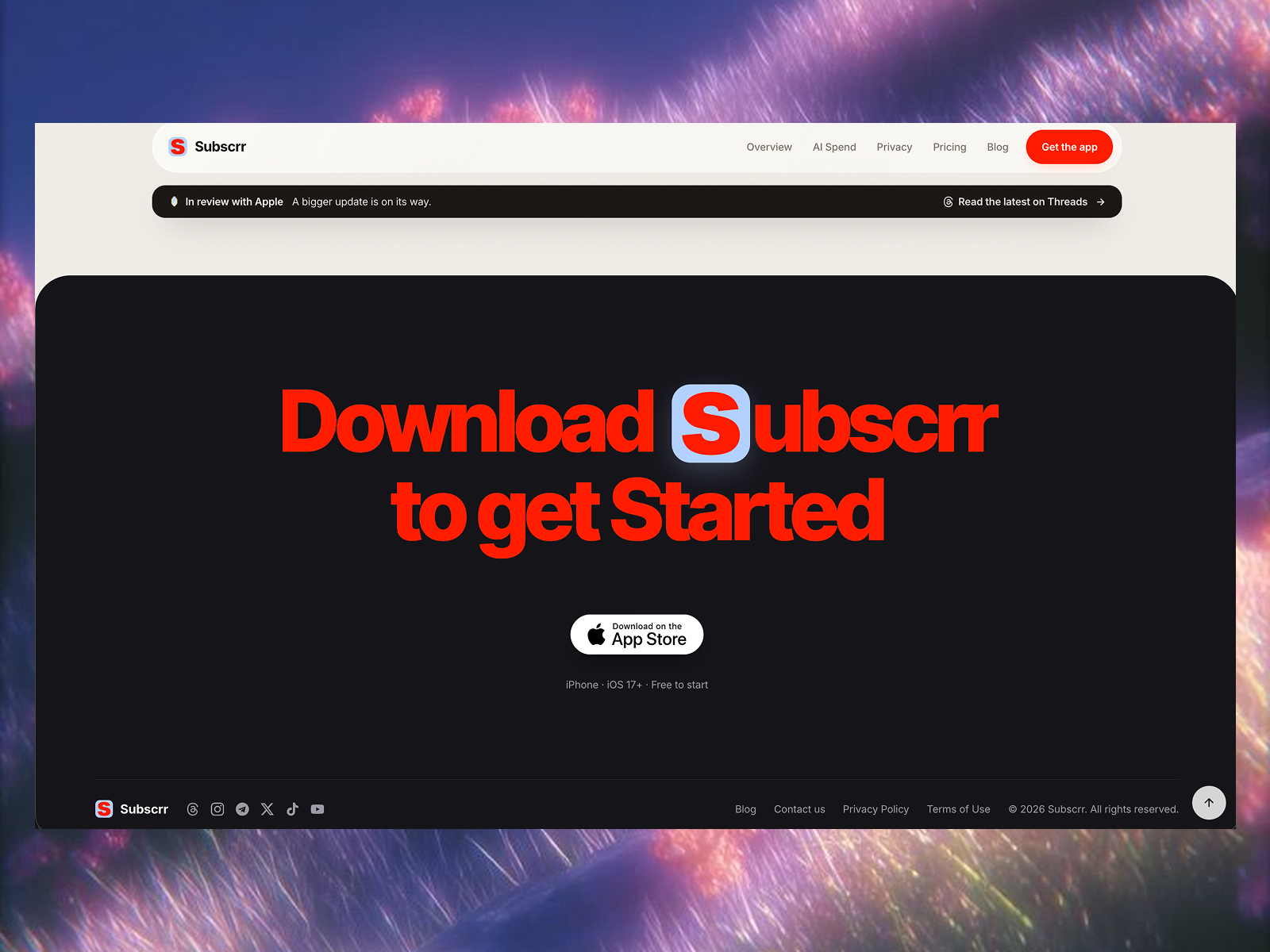 Footer interaction