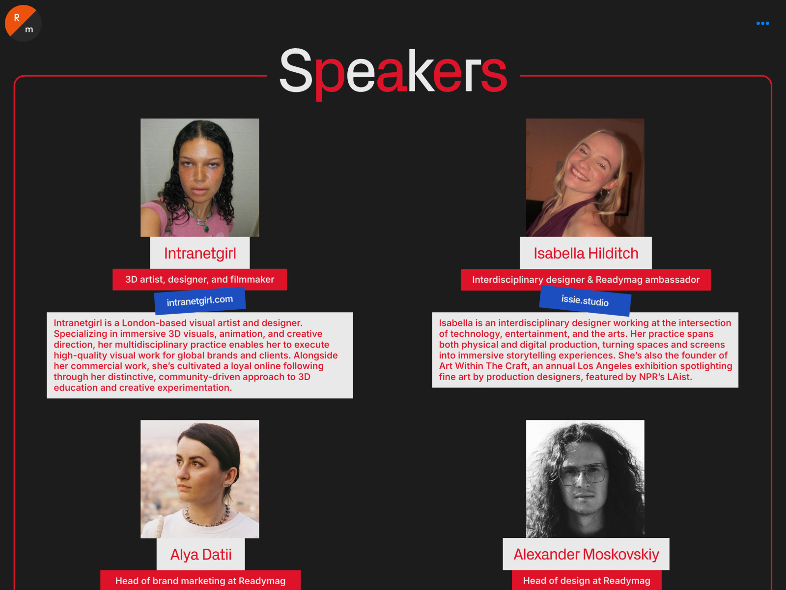 Event agenda