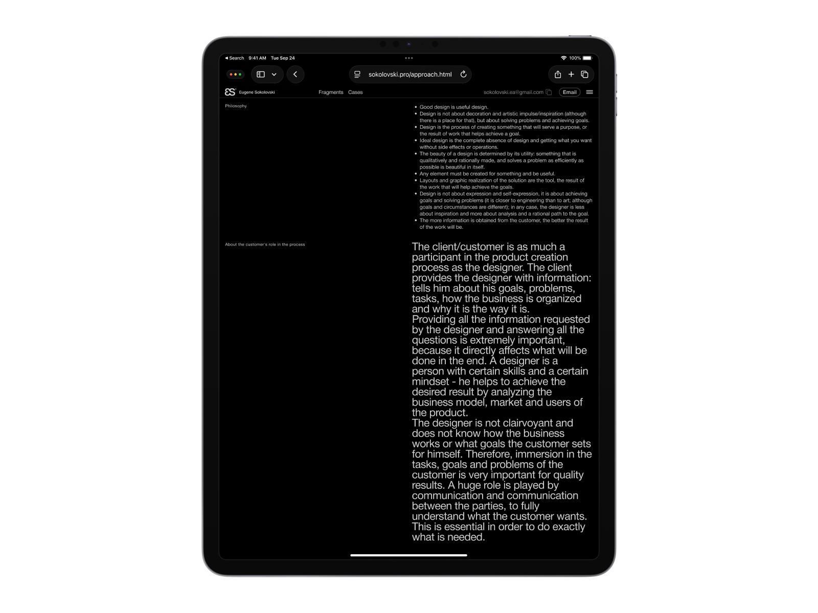 Approach page