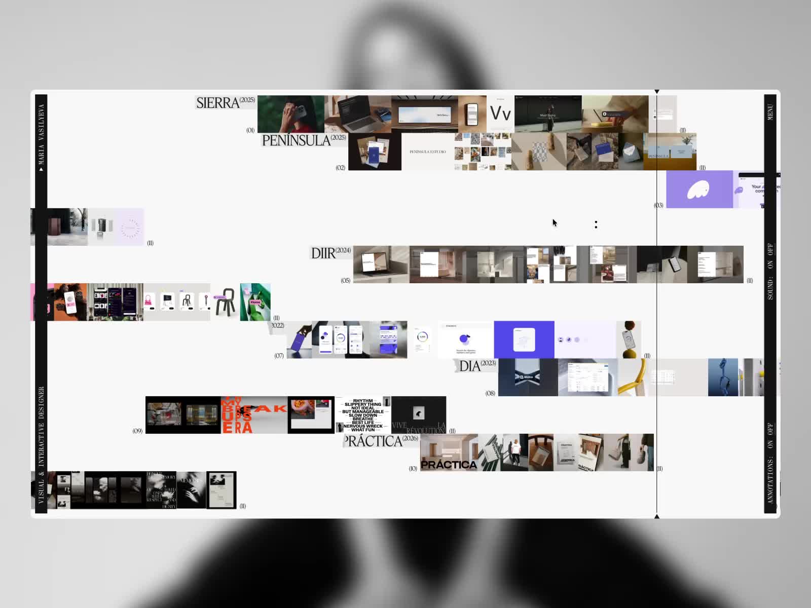 Maria Vasilyeva Portfolio - Projects page Interaction