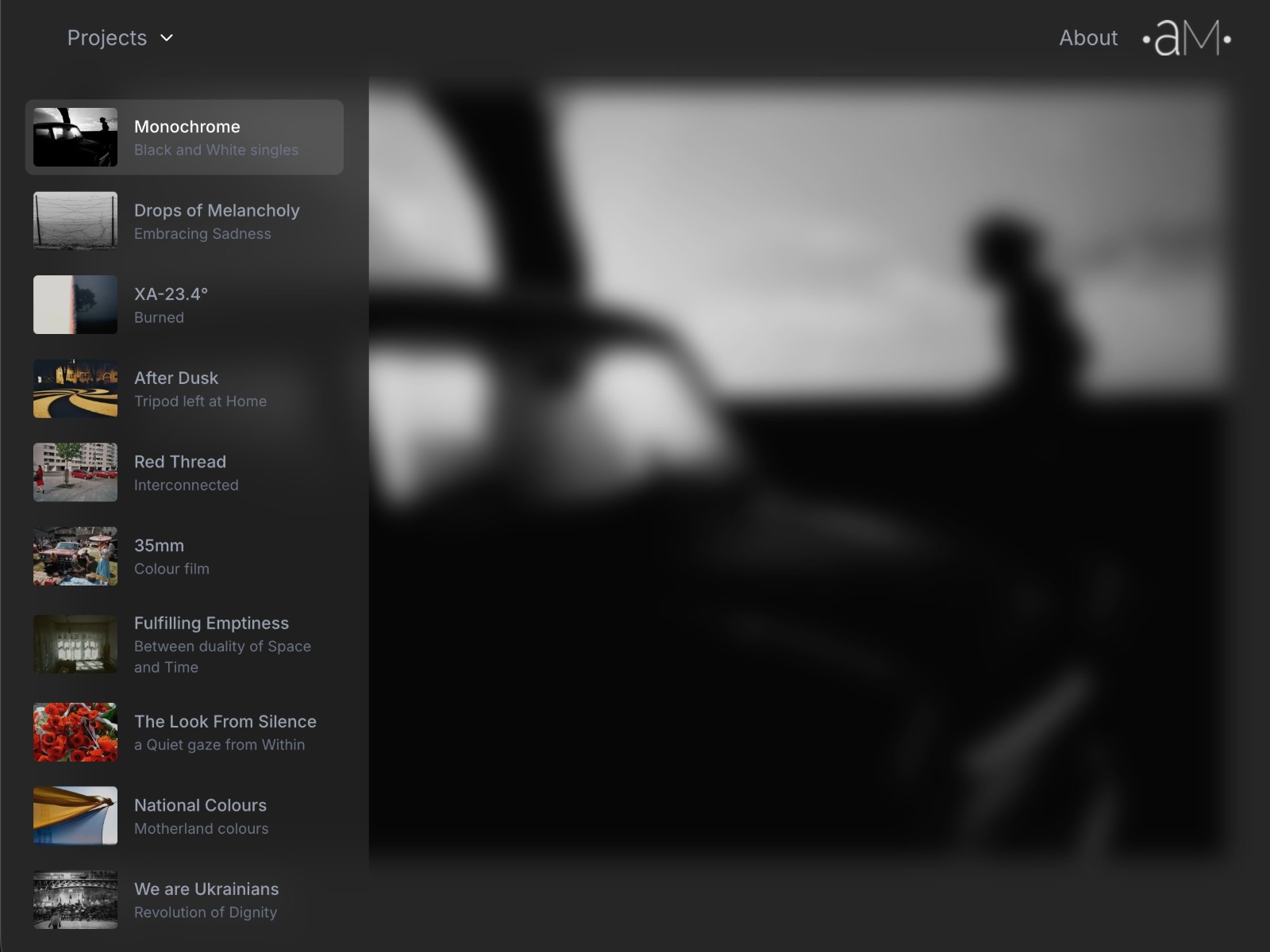 Projects Menu — Red Dot to Featured