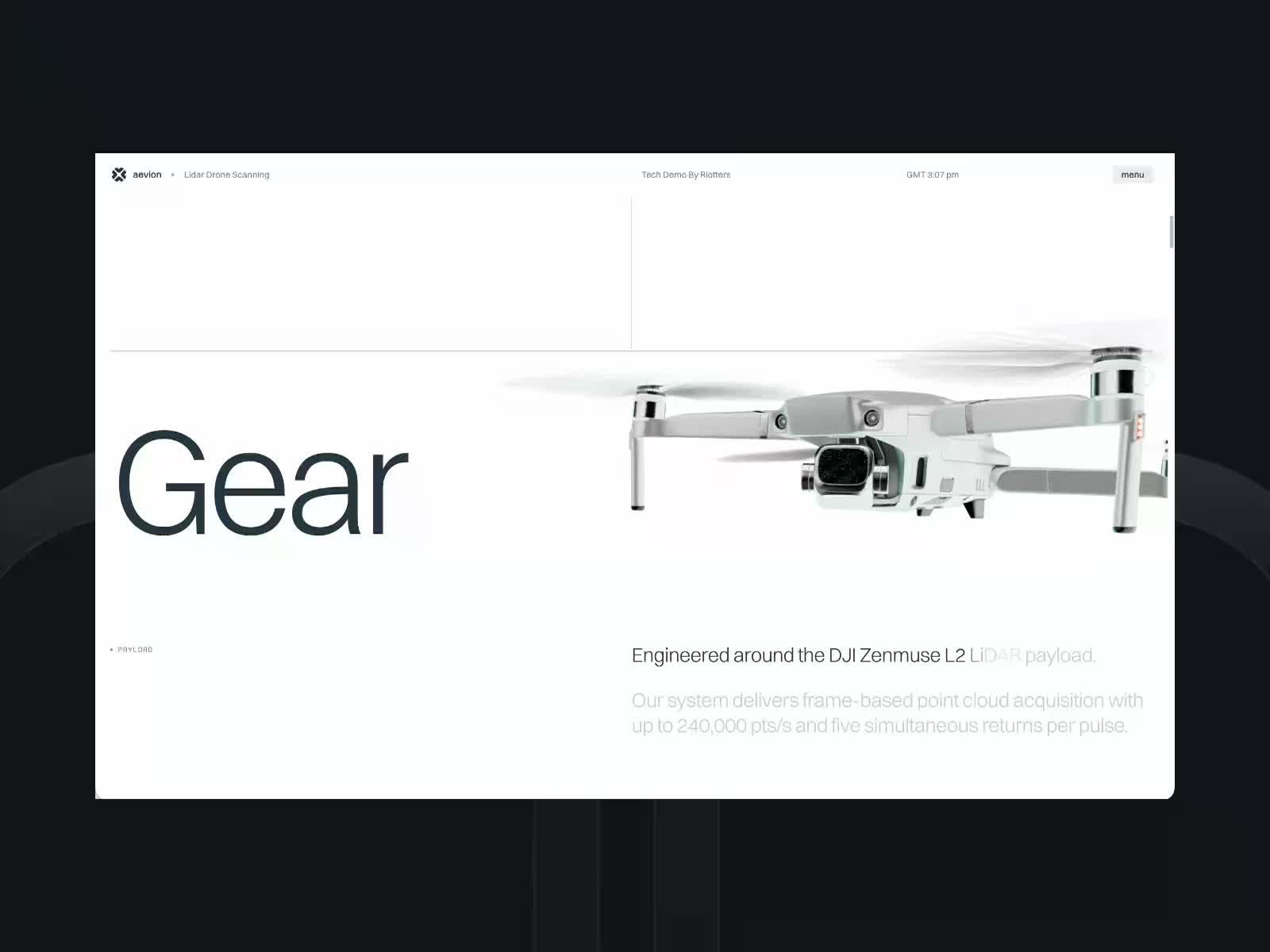 Lidar Drone Scanning - Menu Transition