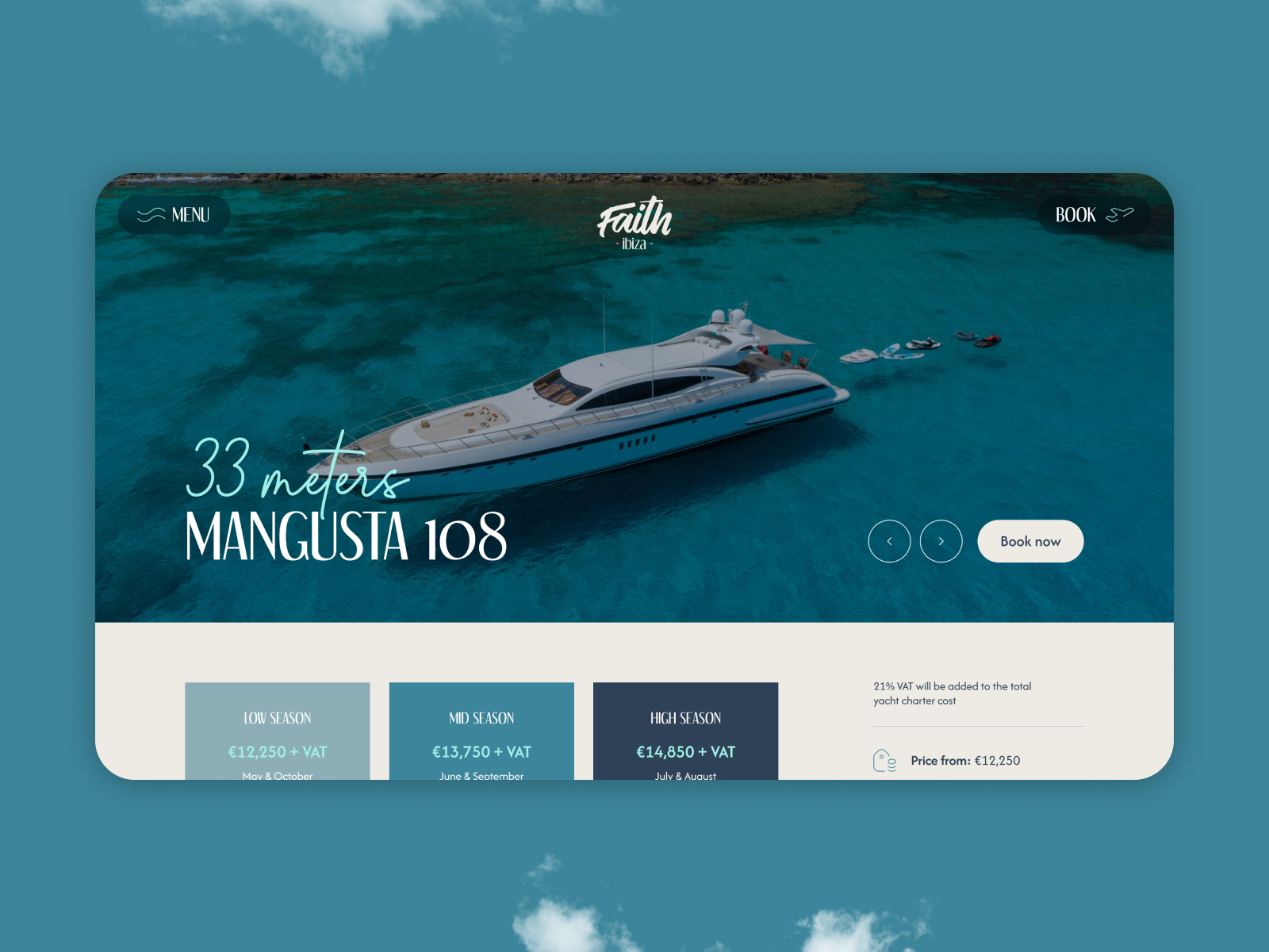 Yacht Booking page