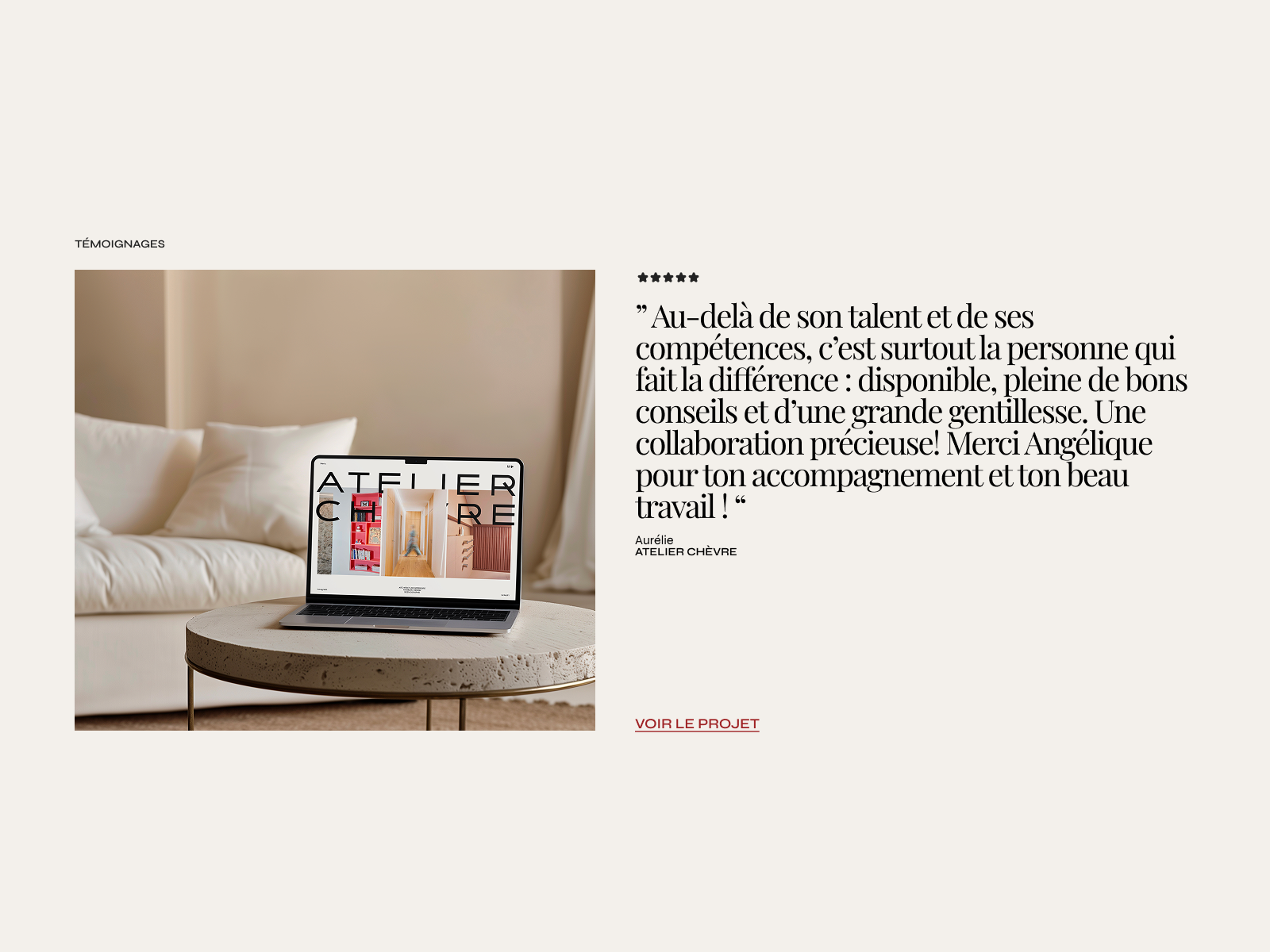 Testimonial section