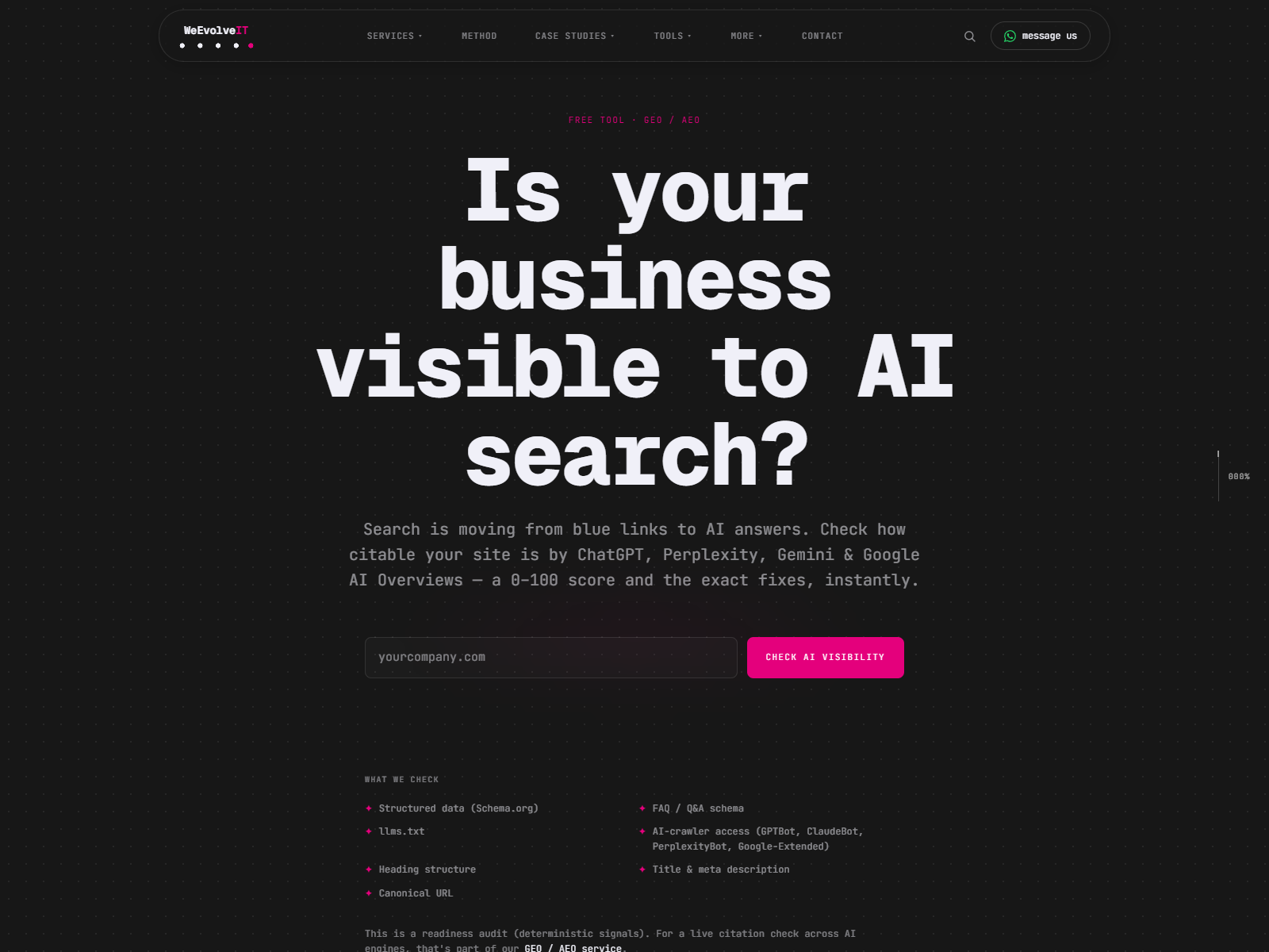 AI Visibility Check Tool