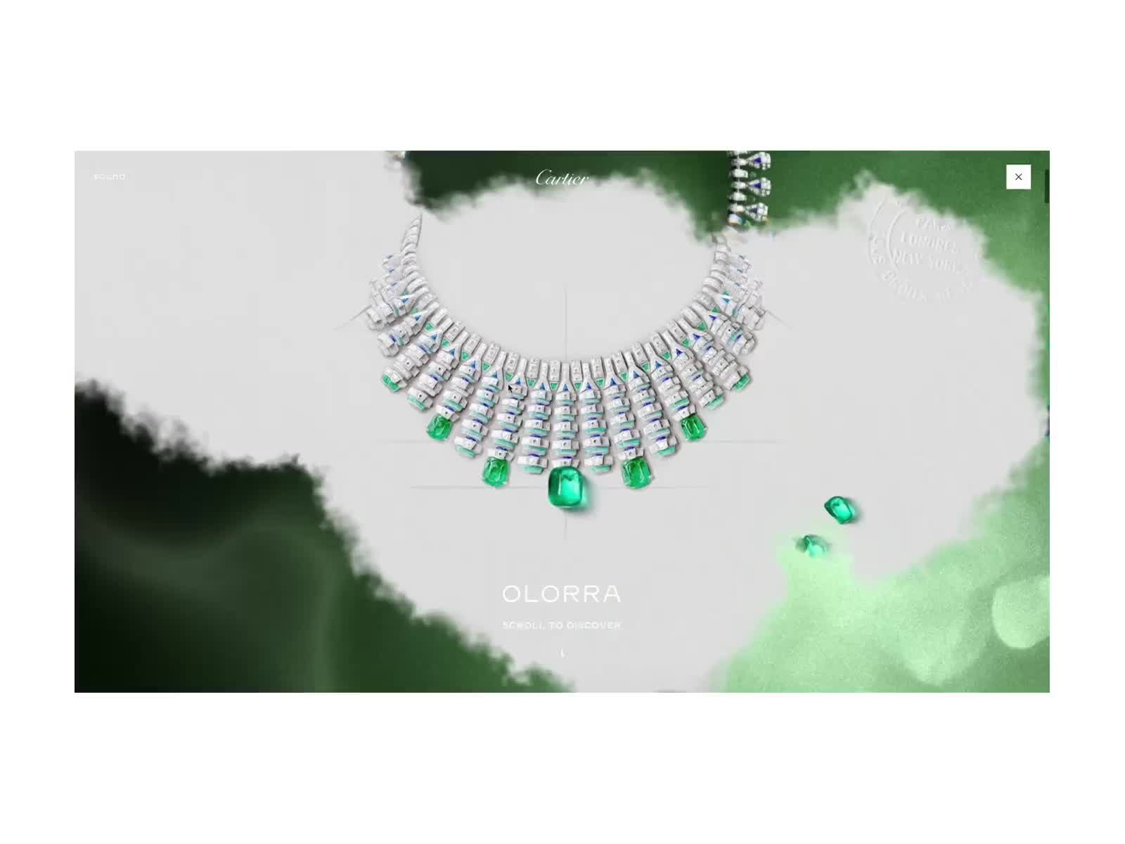 Cartier - Le Chœur des Pierres - Content page animated scroll