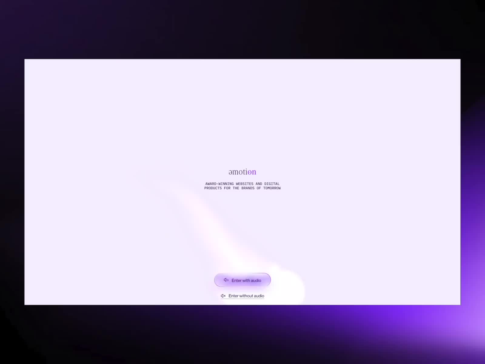 Emotion Agency - WebGL Intro Transition