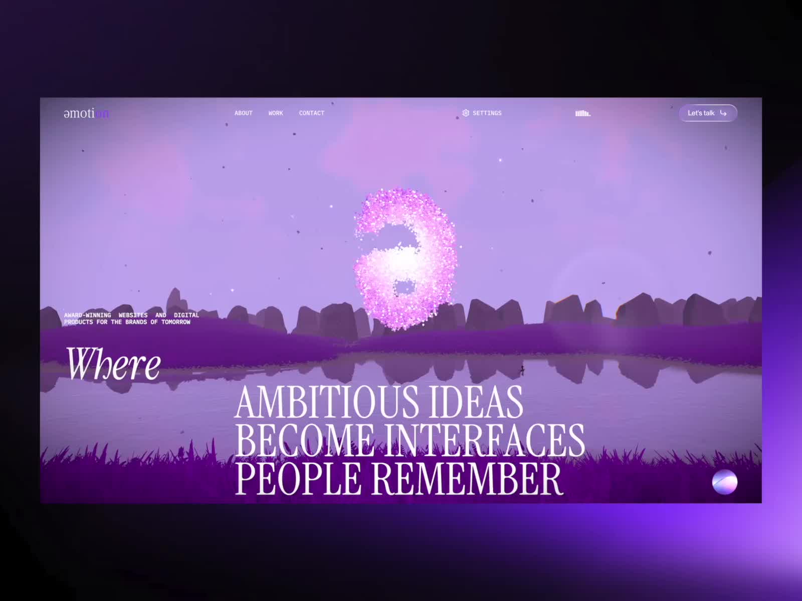 Emotion Agency - WebGL Particles Mouse Interaction