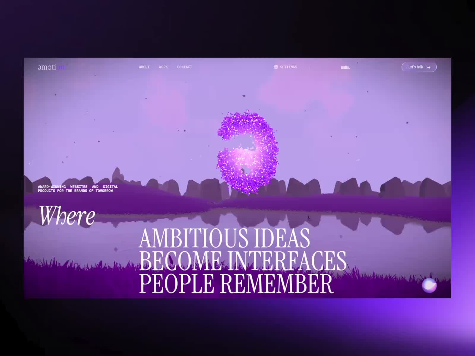 Emotion Agency - WebGL Scene Scroll Expirience