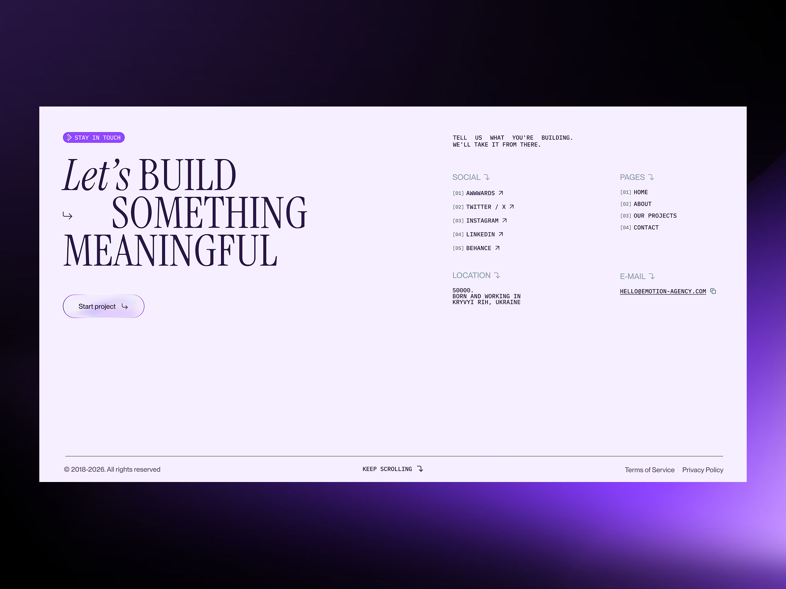 Emotion Agency Footer