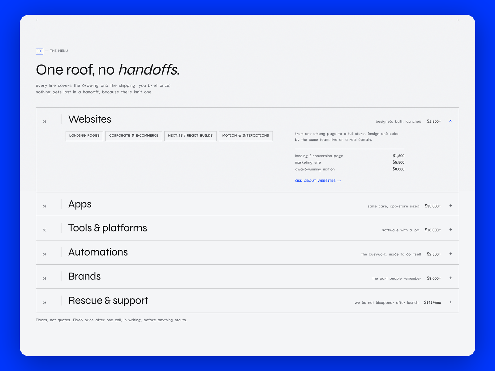 One roof, no handoff