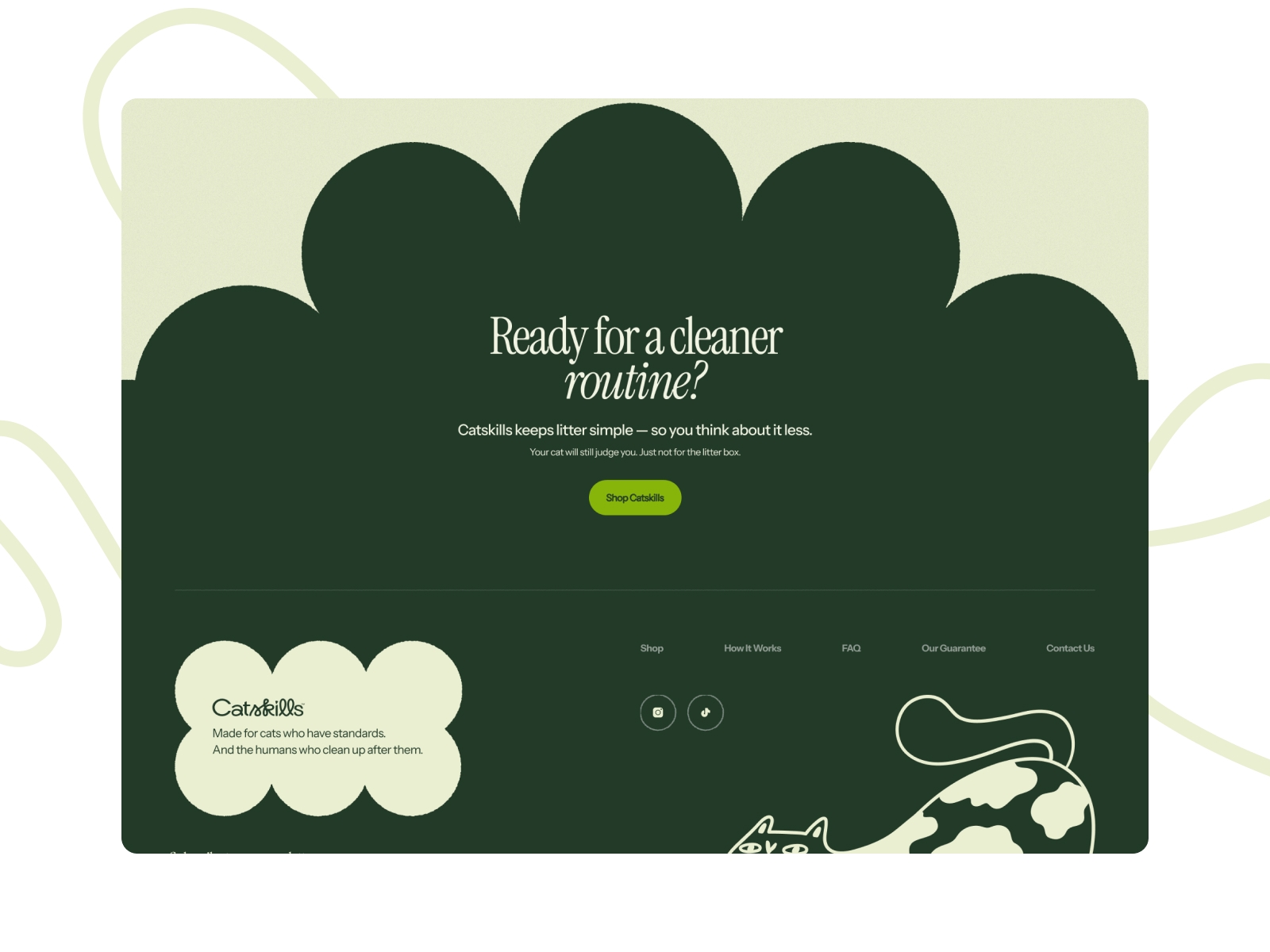 Playful Footer with Illustration