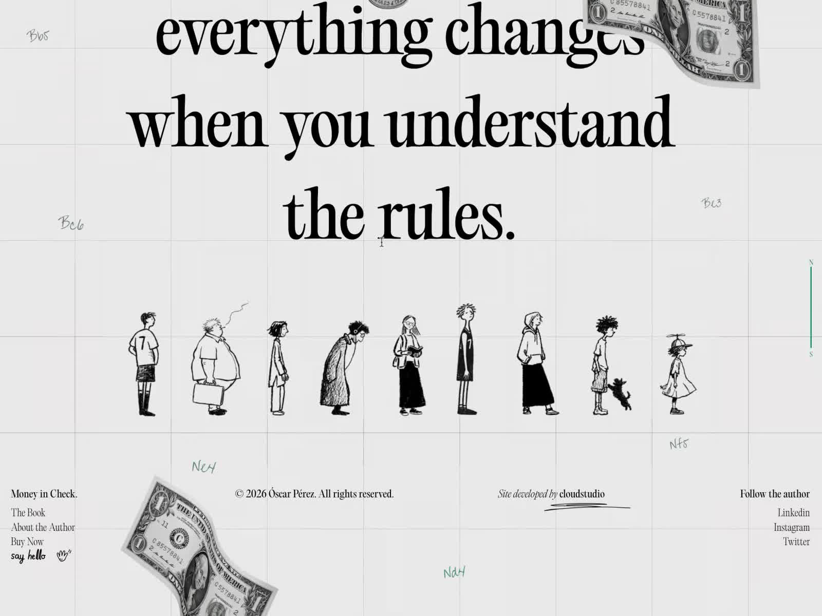 Money in Check - Animated footer — Ink, type and floating money