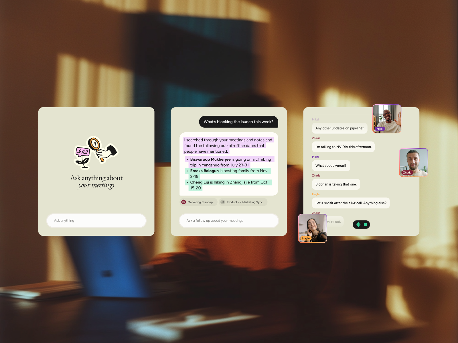 Motion-led product storytelling, from testimonials to Notetaker's core interactions