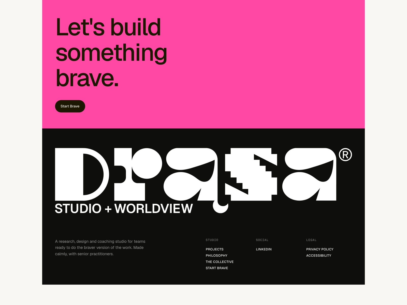Interactive typographic footer