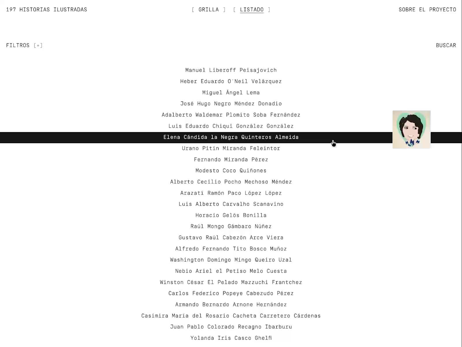 197 Historias Ilustradas - List Hover