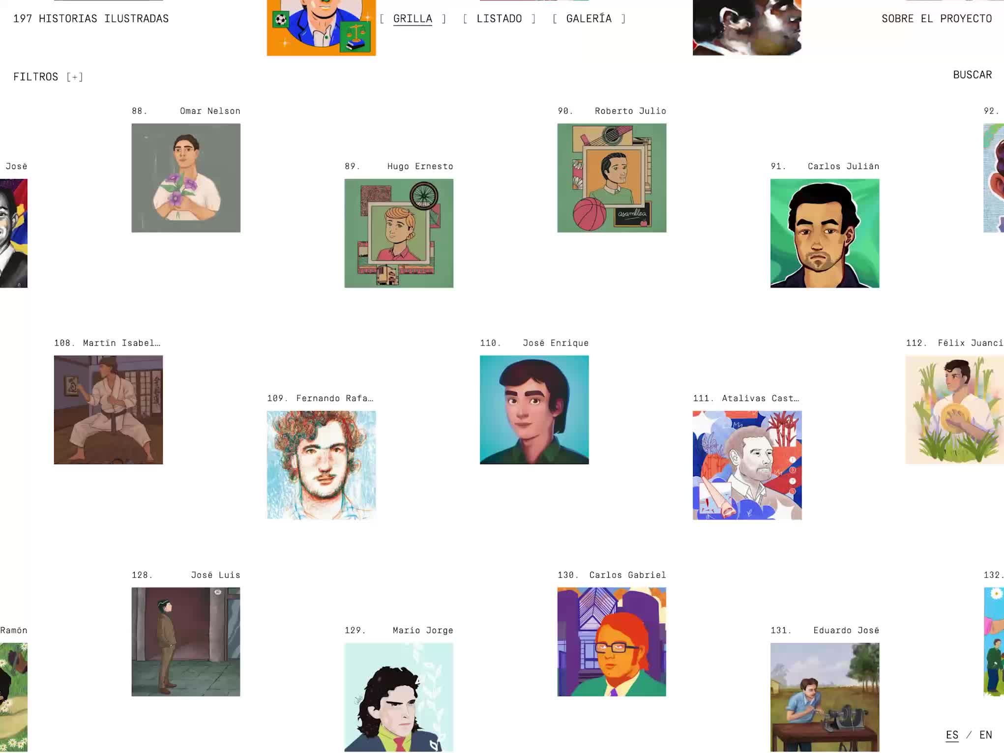 197 Historias Ilustradas - Grid Scroll