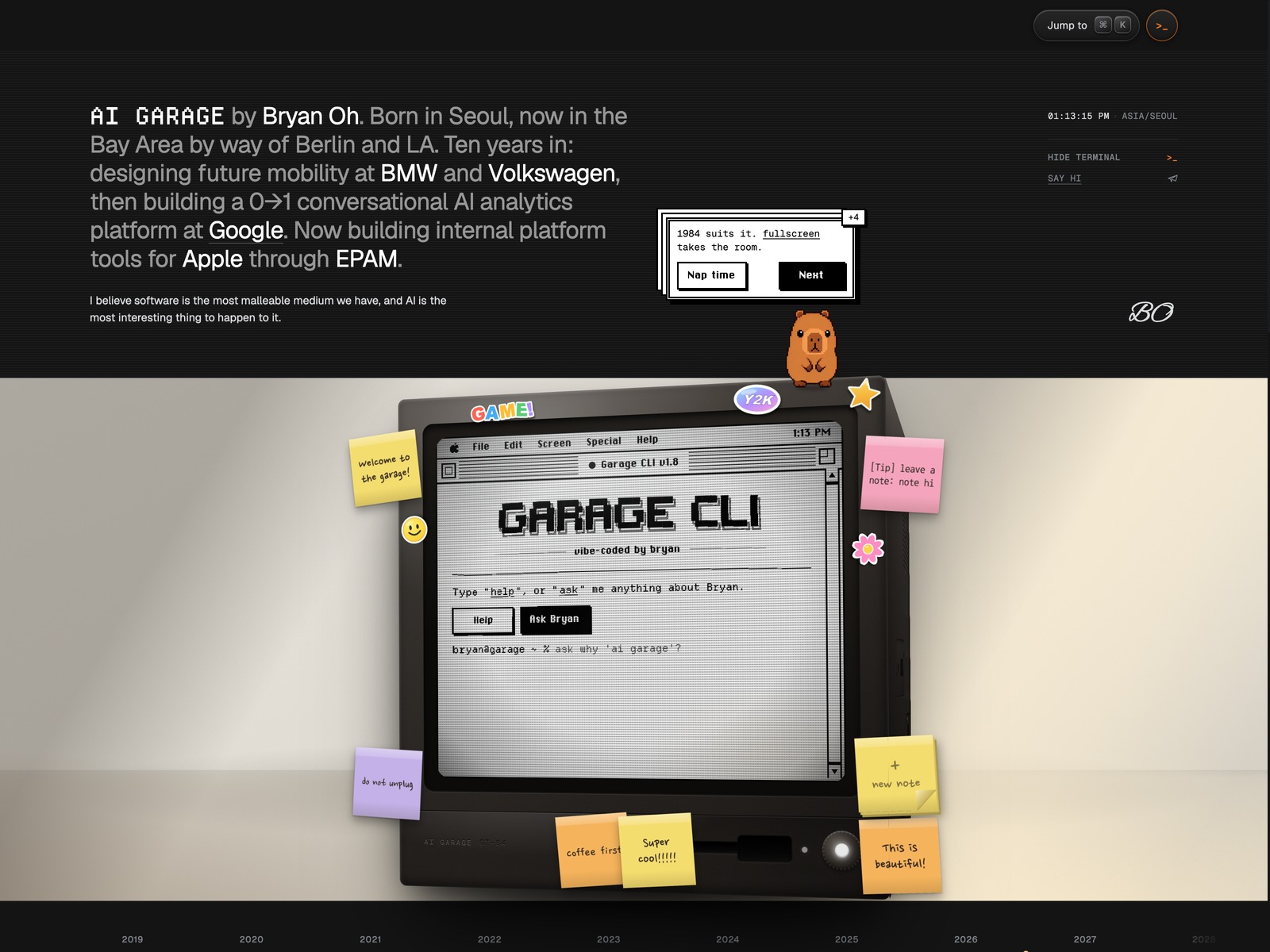 Garage CLI: a terminal you type into