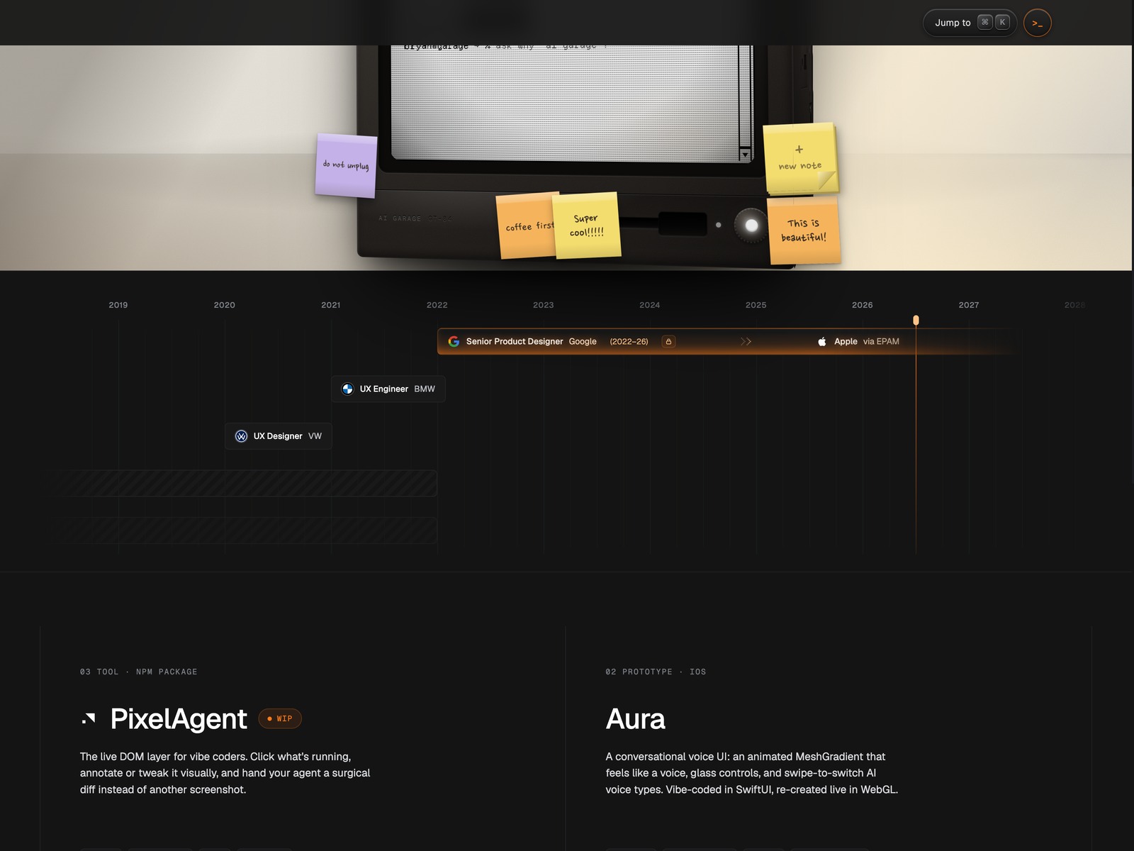 Work timeline: a scrolling gantt of ten...