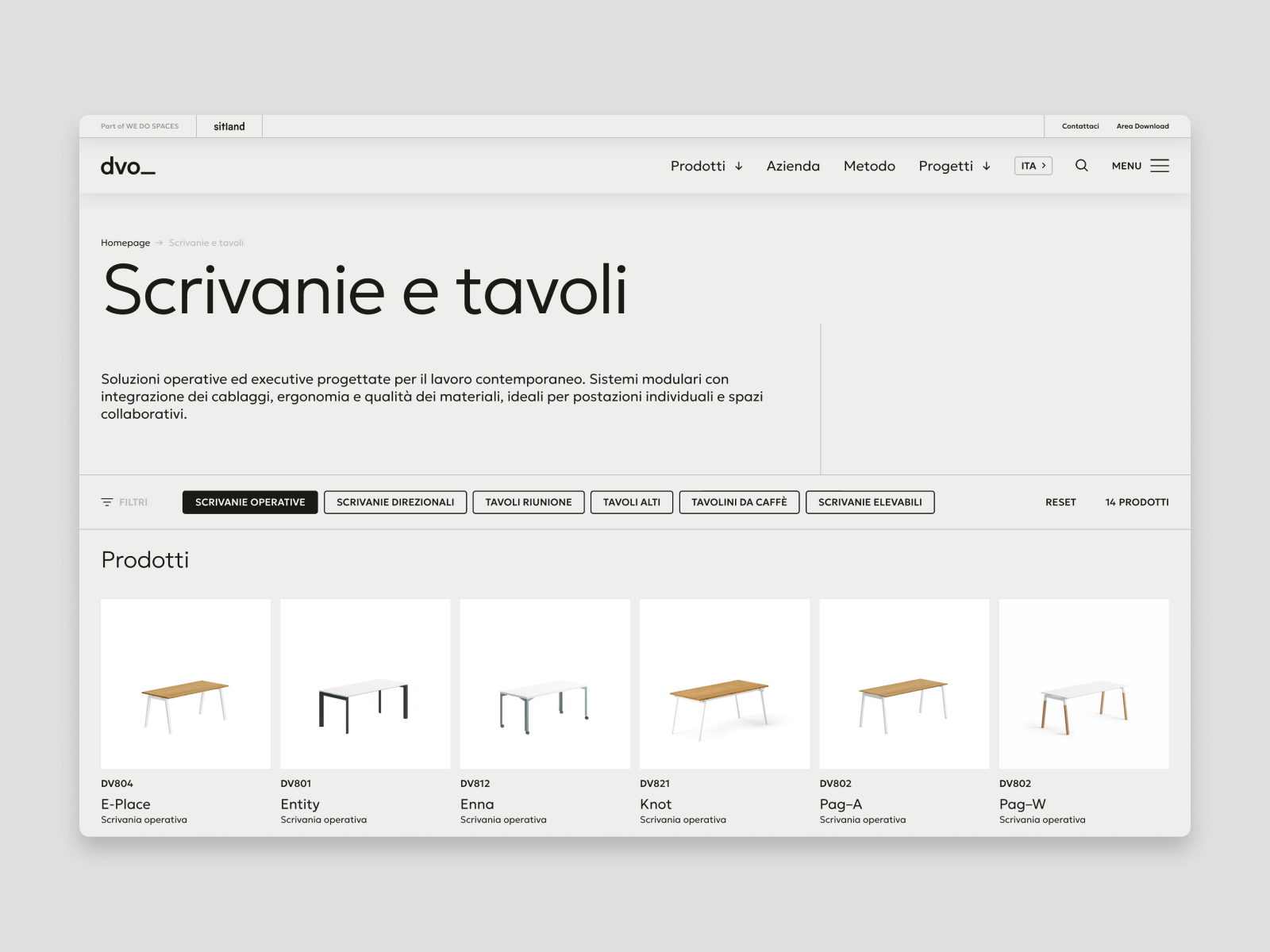 Products listing