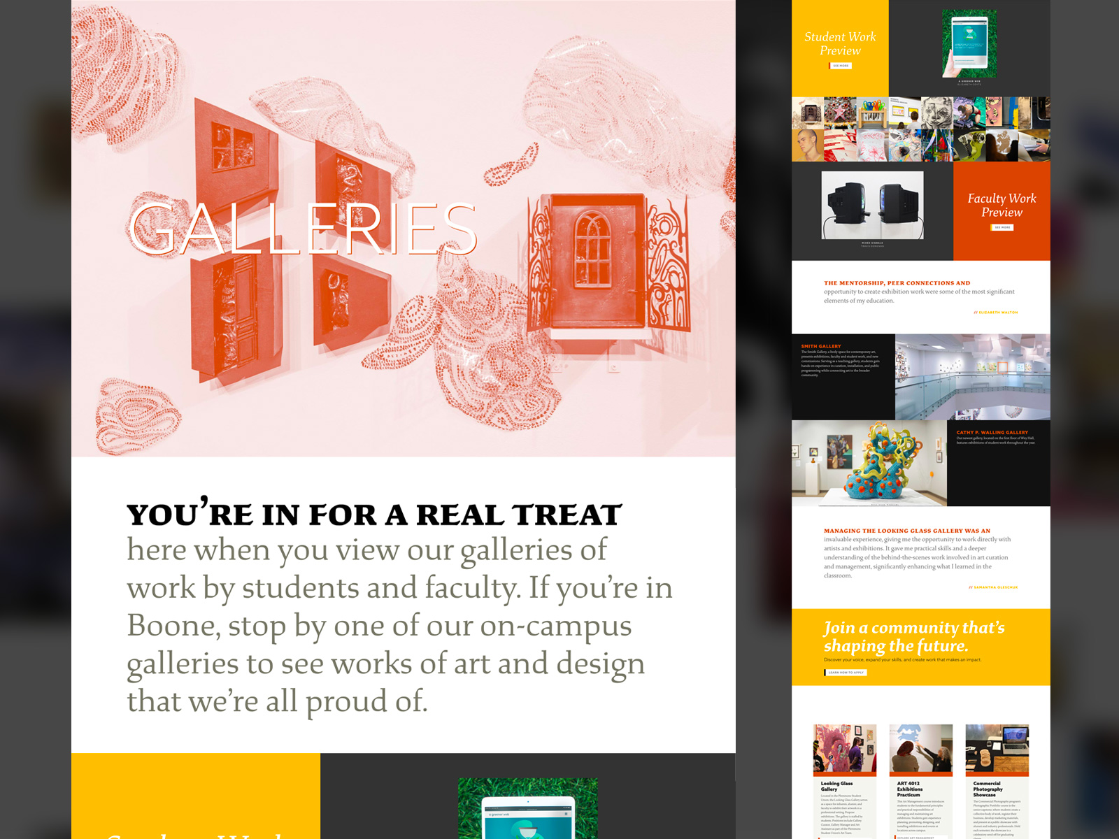 Section Landing Pages