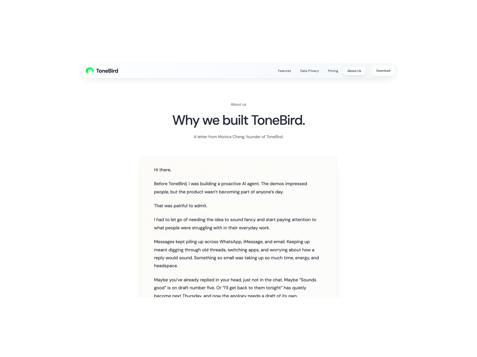 About us page