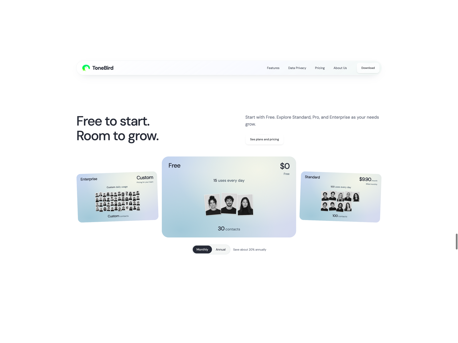 tonebird.ai Pricing section