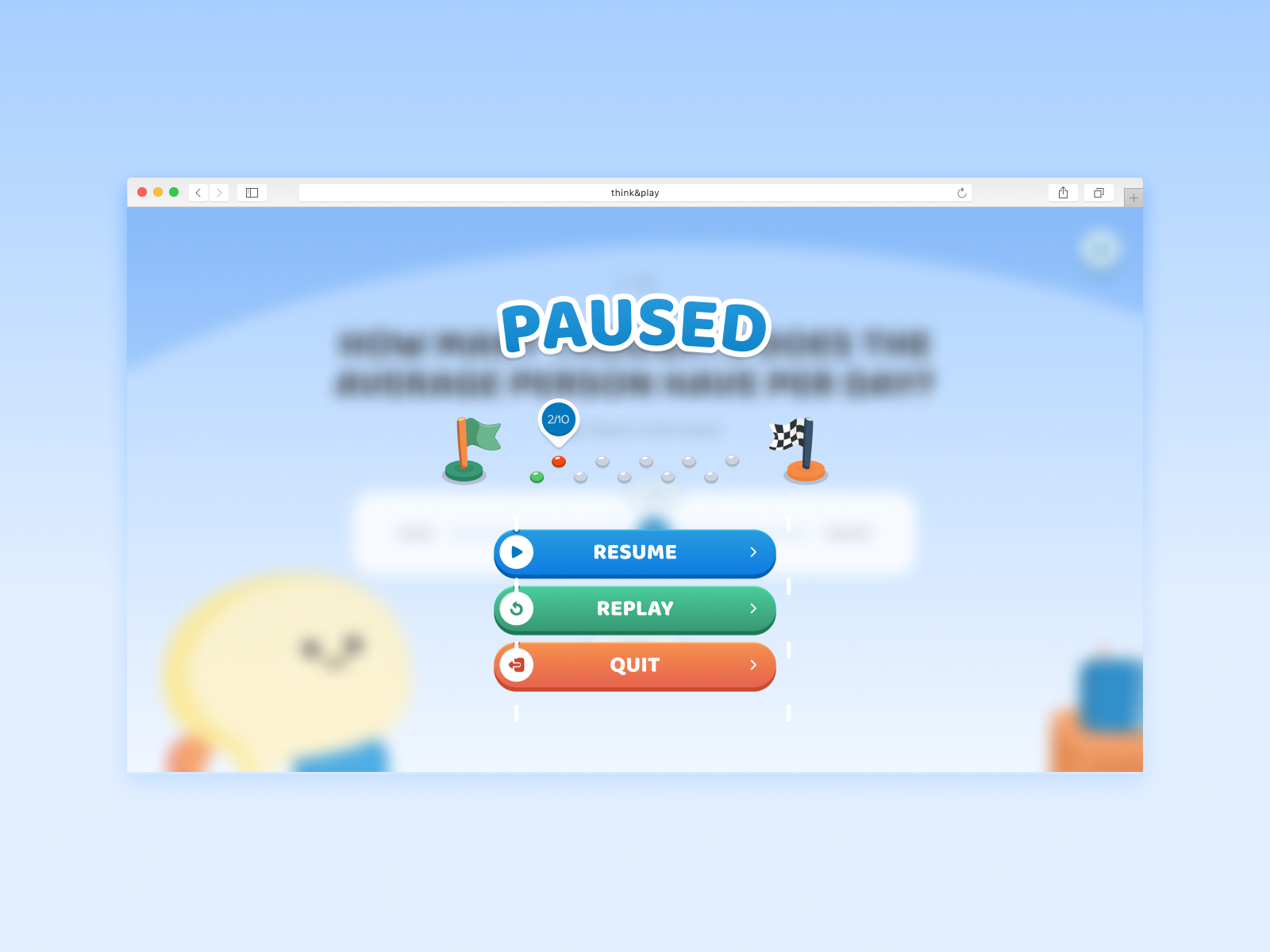 Pause menu