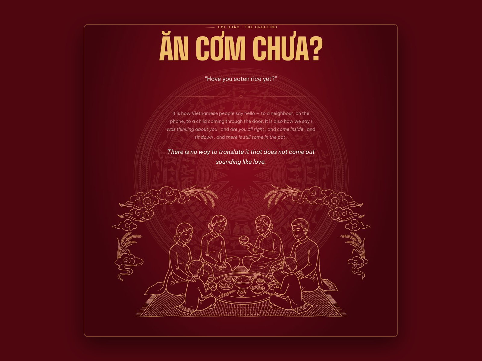 Ăn Cơm Chưa? — The Greeting