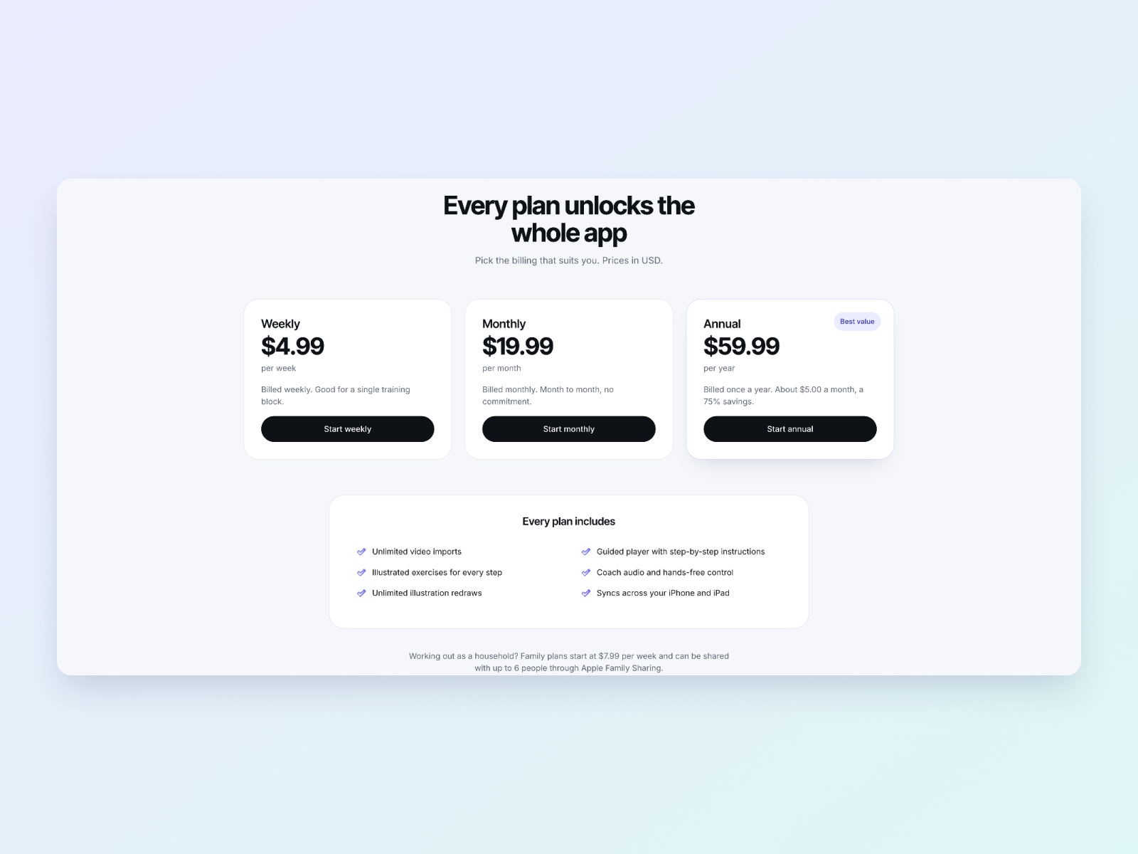 Three-tier pricing, one unlock