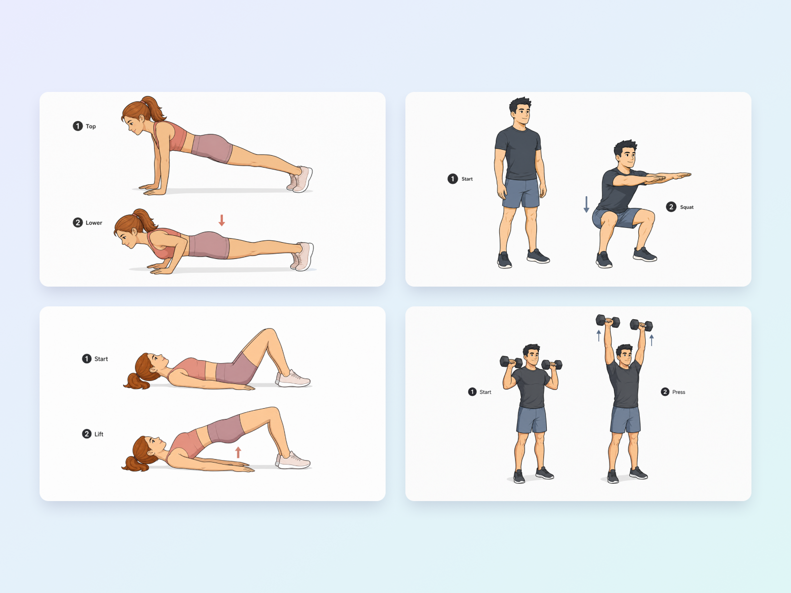 Custom exercise illustrations