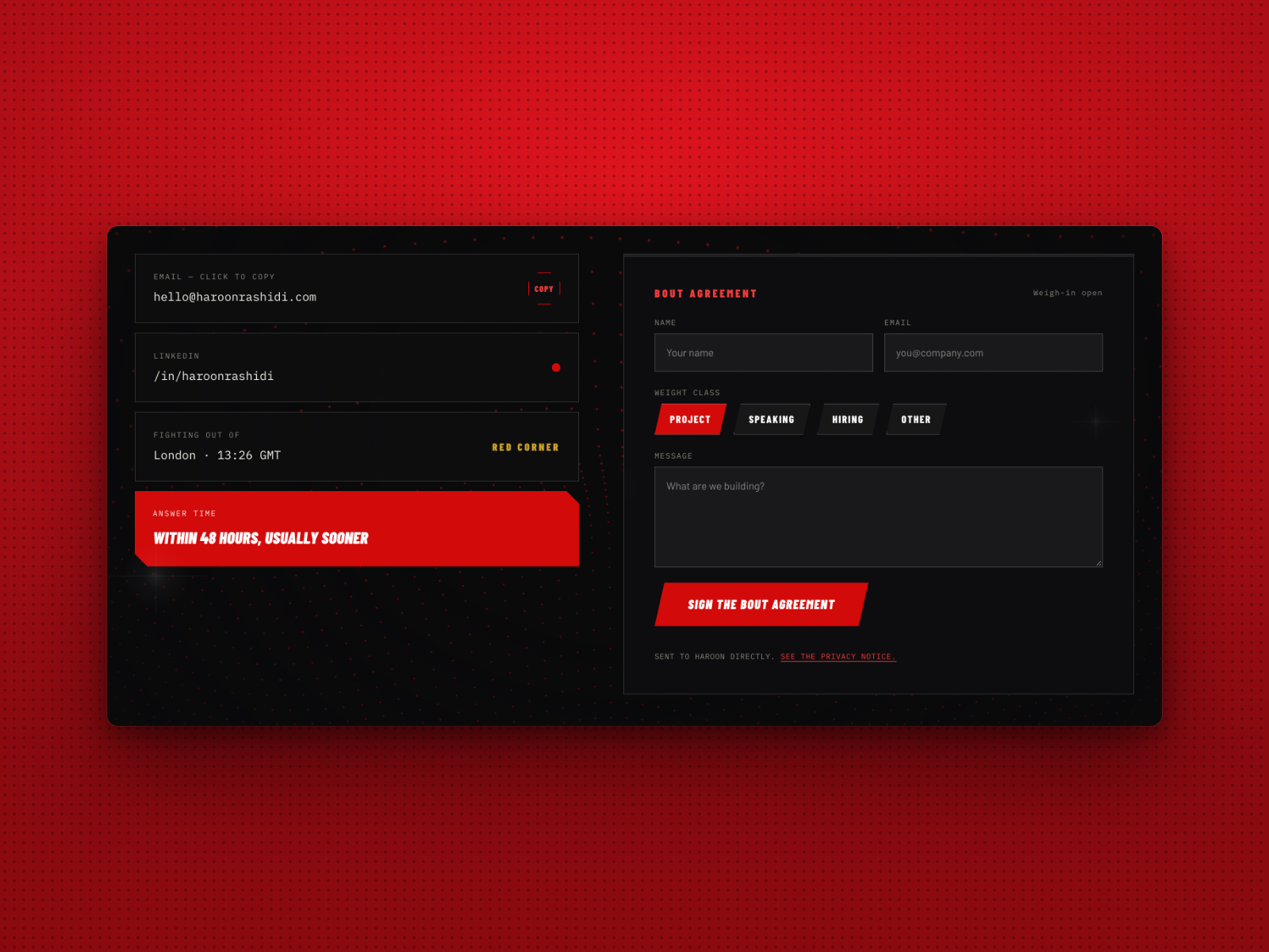 Contact page