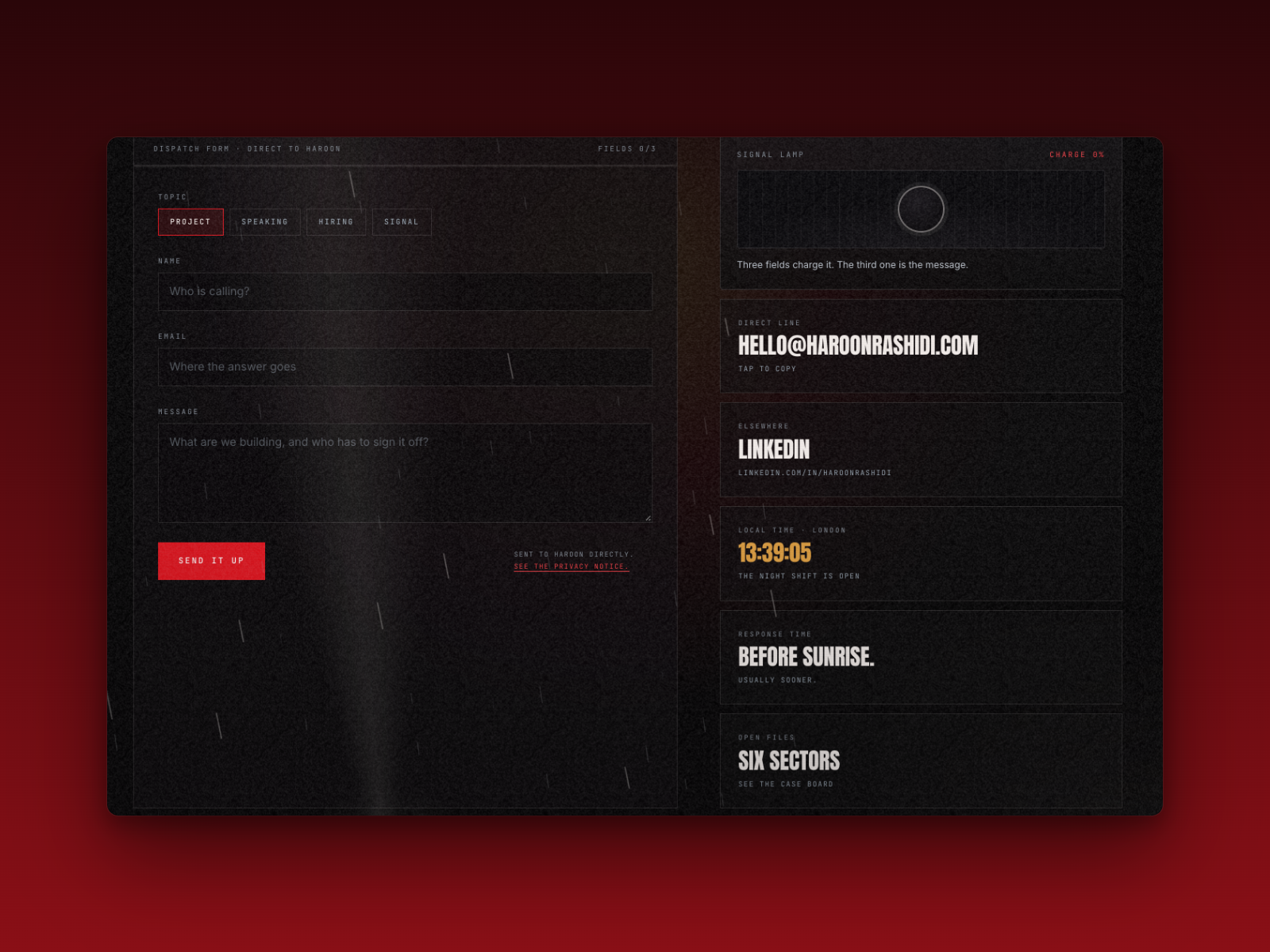 Contact page