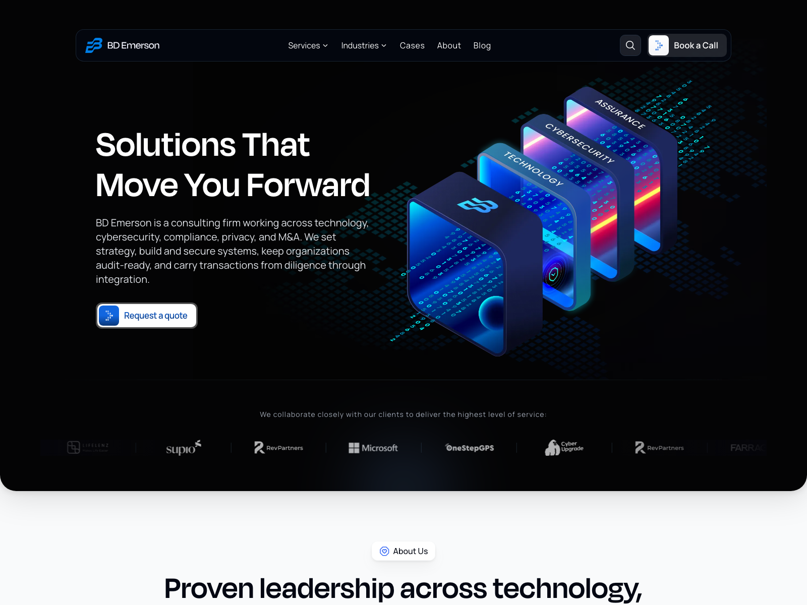 Isometric 3D service stack on black with...