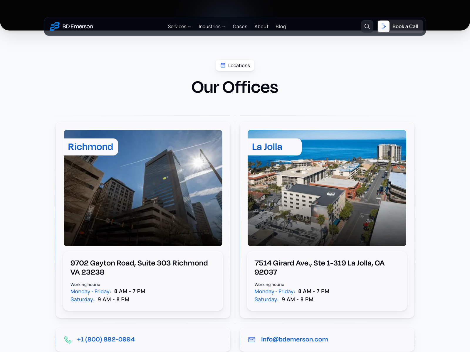 Office cards with location photography